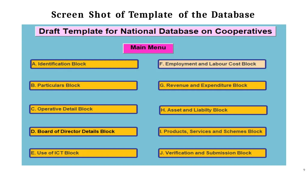 National Database of Cooperatives Ministry of - slide 9 of 22