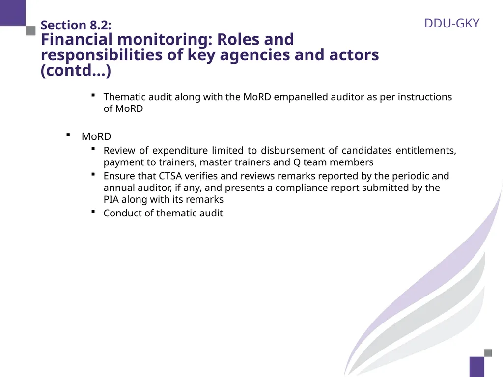 Section 8.1: Overview of financial monitoring 2 - slide 4 of 28