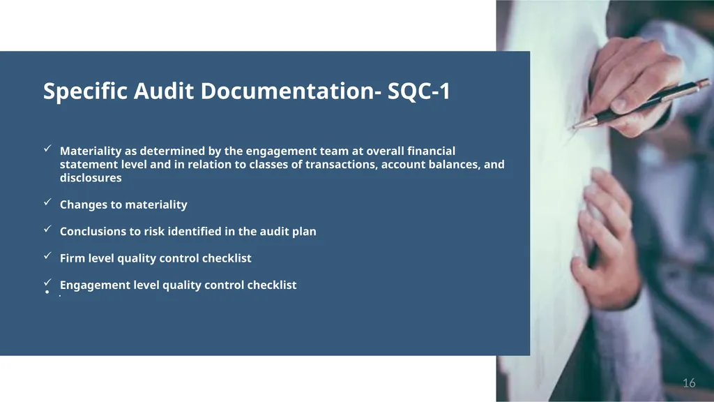 “No Documentation = No Work Done” Audit - slide 16 of 43