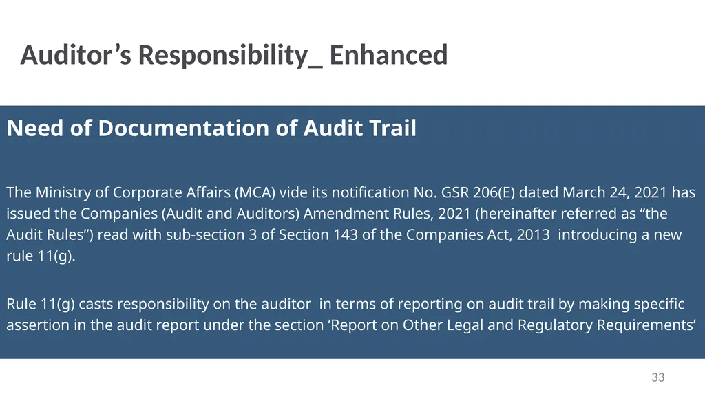 “No Documentation = No Work Done” Audit - slide 33 of 43