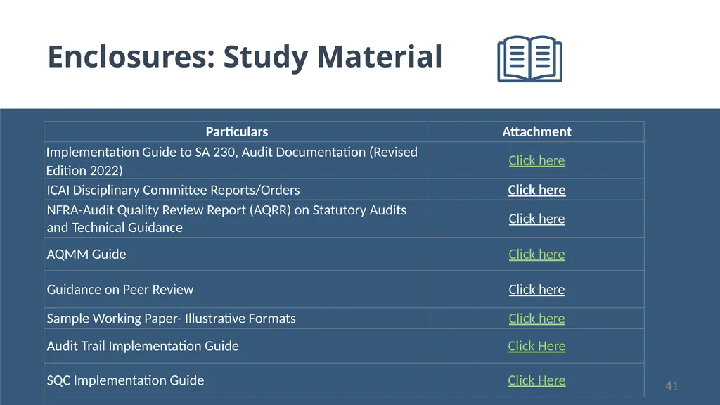 “No Documentation = No Work Done” Audit - slide 41 of 43
