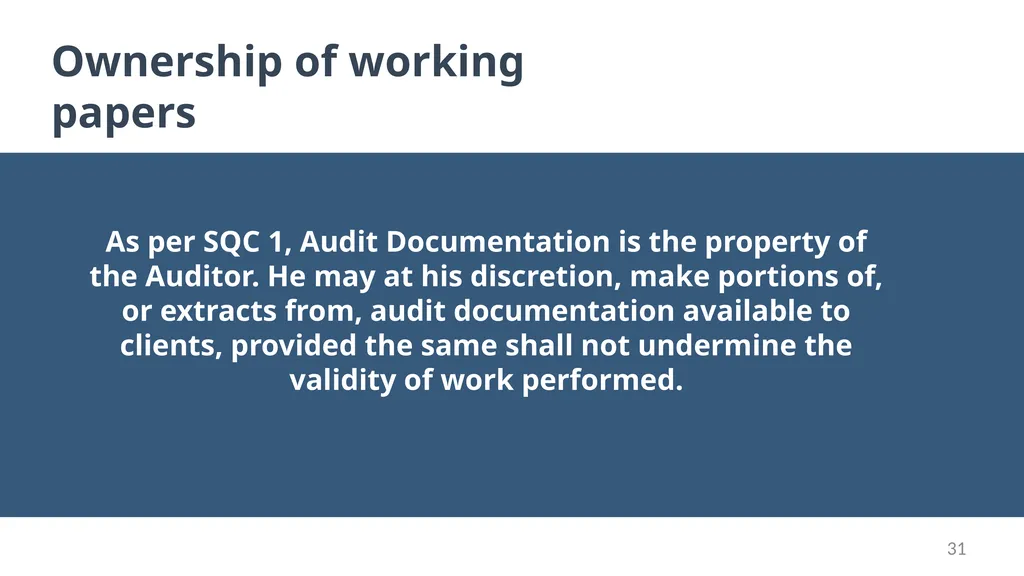 “No Documentation = No Work Done” Audit - slide 31 of 43