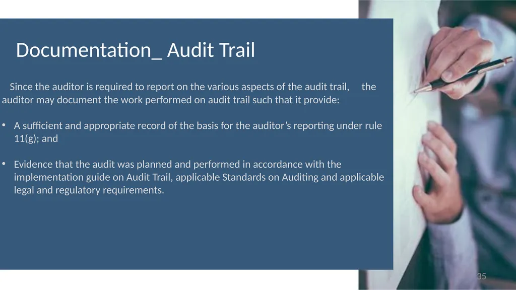 “No Documentation = No Work Done” Audit - slide 35 of 43