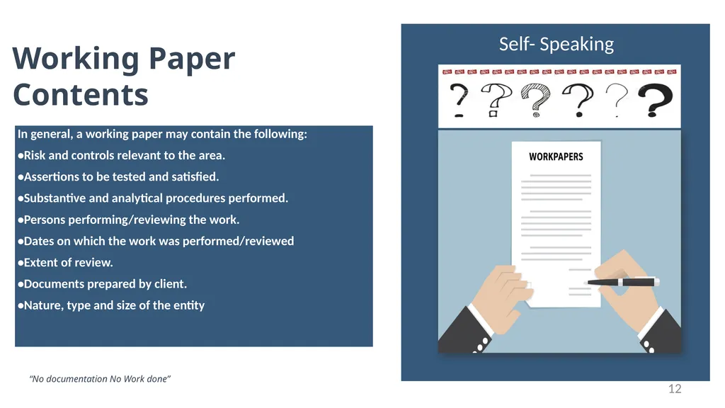 “No Documentation = No Work Done” Audit - slide 12 of 43