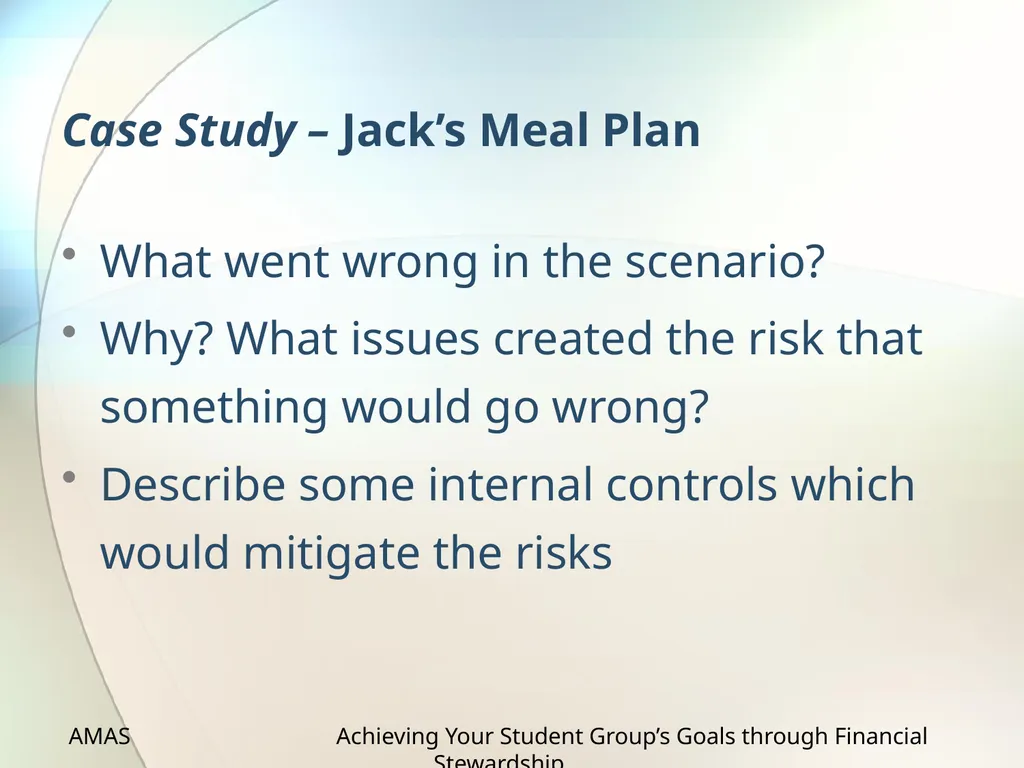 Achieving Your Student Group’s Goals through - slide 25 of 36