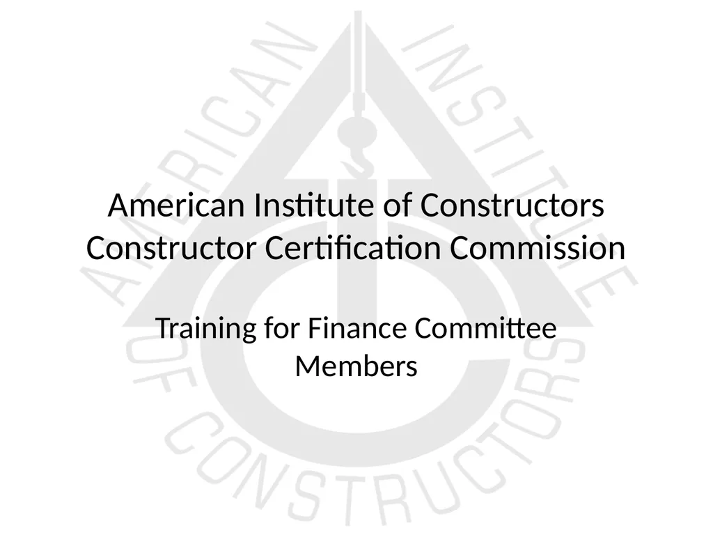 American Institute of Constructors Constructor - slide 1 of 35