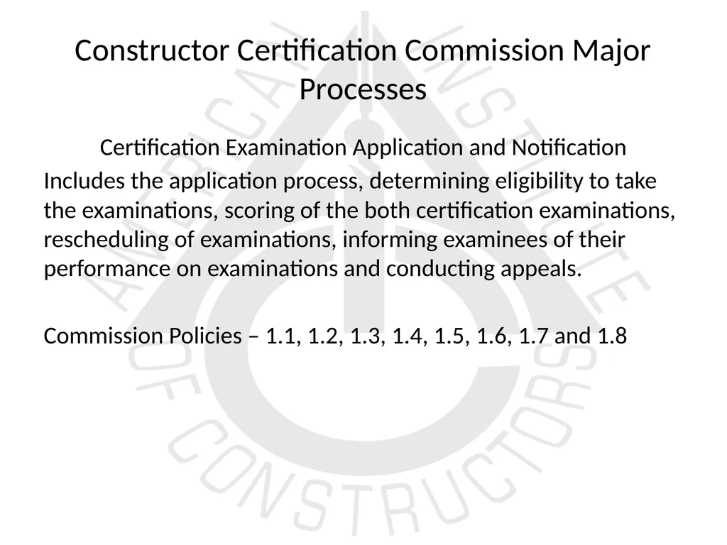 American Institute of Constructors Constructor - slide 13 of 35
