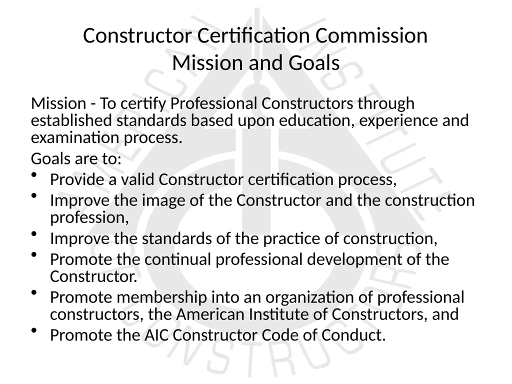 American Institute of Constructors Constructor - slide 5 of 35