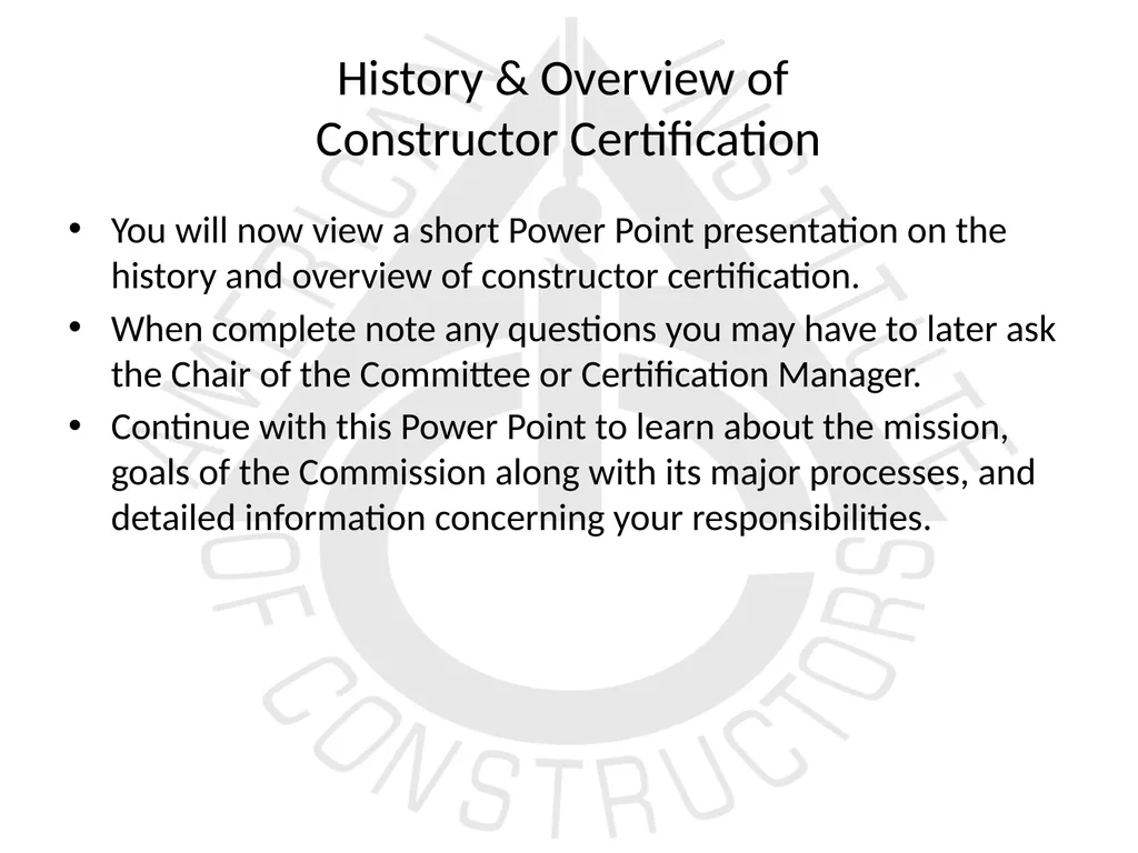 American Institute of Constructors Constructor - slide 4 of 35