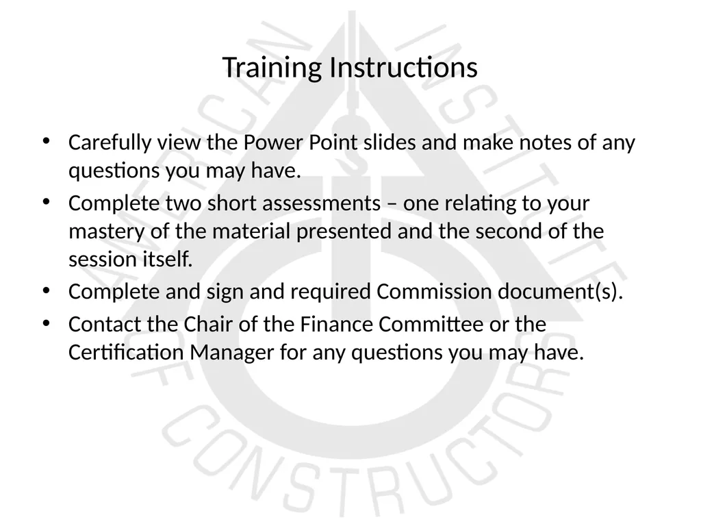 American Institute of Constructors Constructor - slide 3 of 35