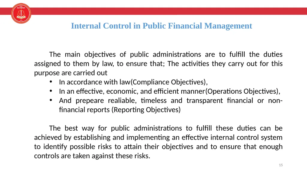 Enterprice Risk Management and Internal Control - slide 15 of 24