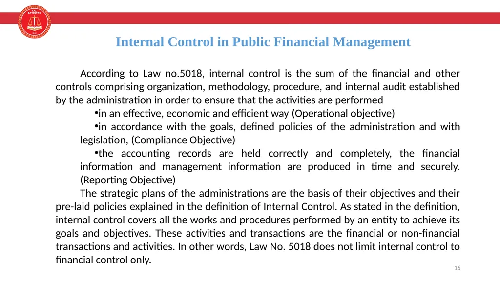 Enterprice Risk Management and Internal Control - slide 16 of 24