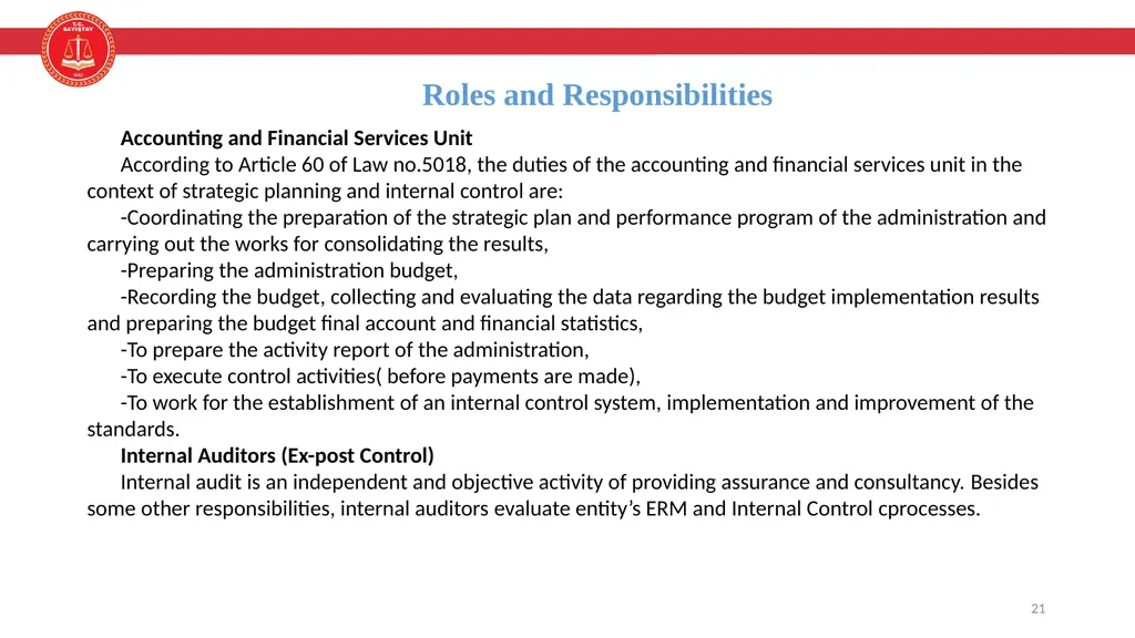 Enterprice Risk Management and Internal Control - slide 21 of 24
