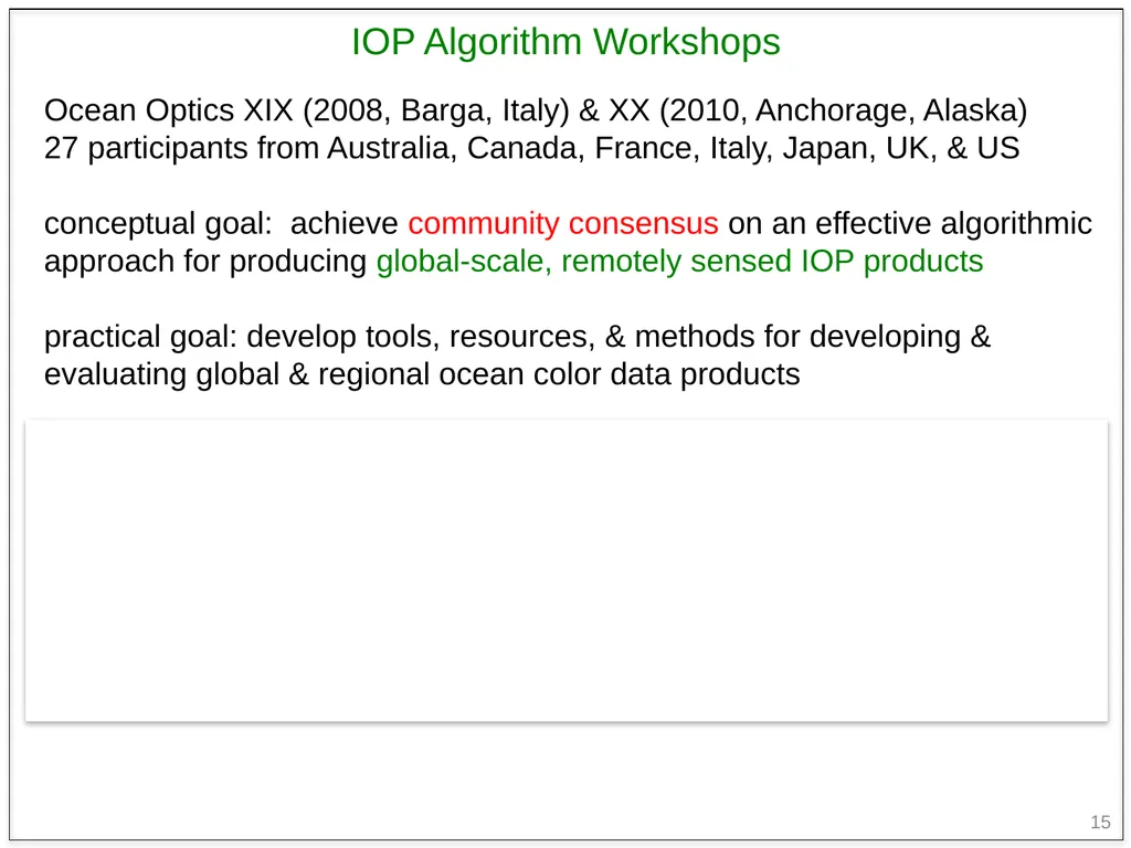 1 Evaluating & generalizing ocean color inversion - slide 15 of 23