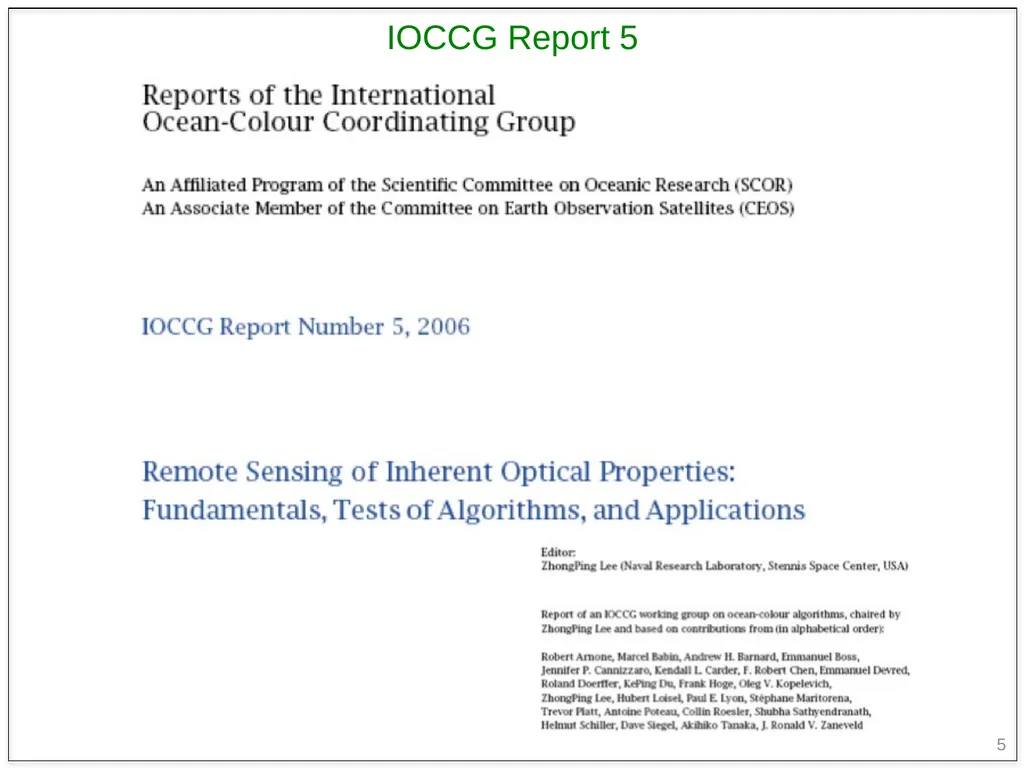 1 Evaluating & generalizing ocean color inversion - slide 5 of 23
