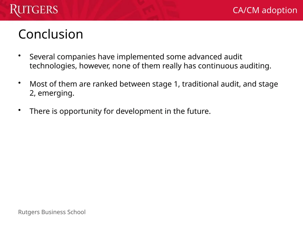 Continuous Auditing Technology Adoption in Leading - slide 13 of 13