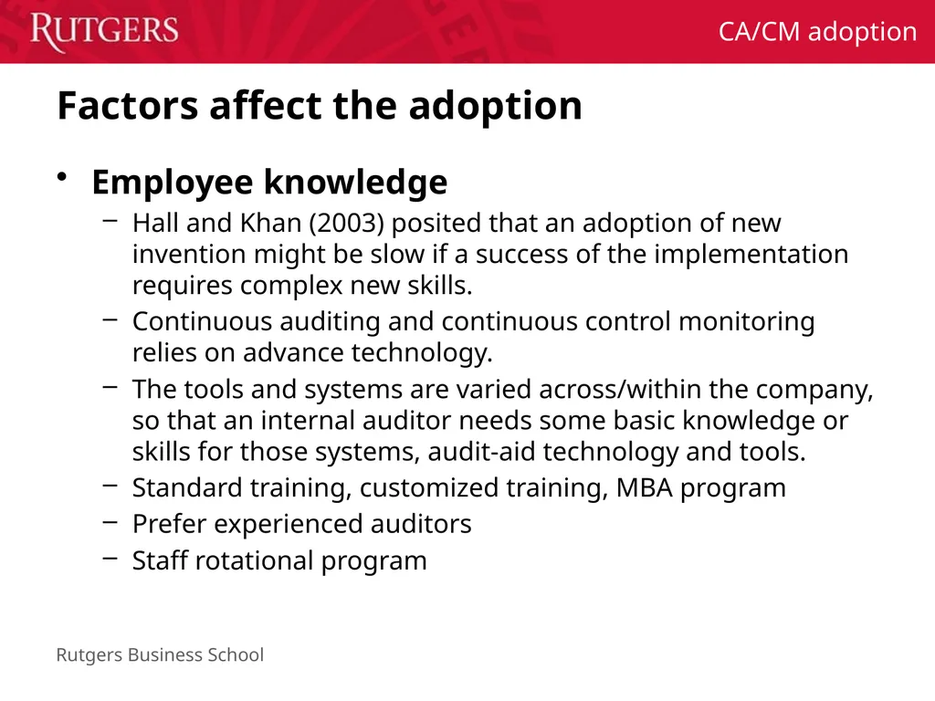 Continuous Auditing Technology Adoption in Leading - slide 8 of 13