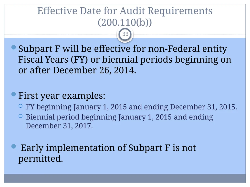 Uniform Administrative Requirements, Audit - slide 33 of 34