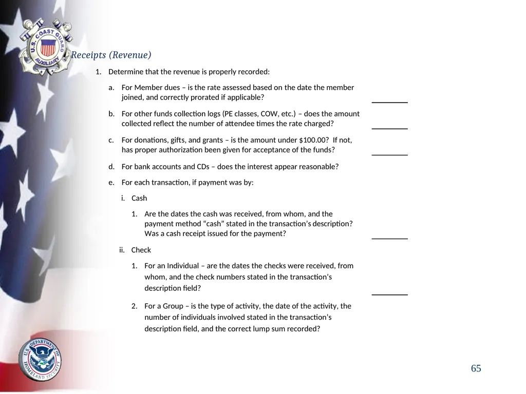 AUXILIARY FINANCIAL CONTROLS 2023 FALL DTRAIN 23 - slide 65 of 88