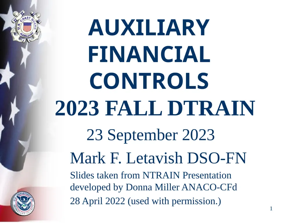 AUXILIARY FINANCIAL CONTROLS 2023 FALL DTRAIN 23 - slide 1 of 88