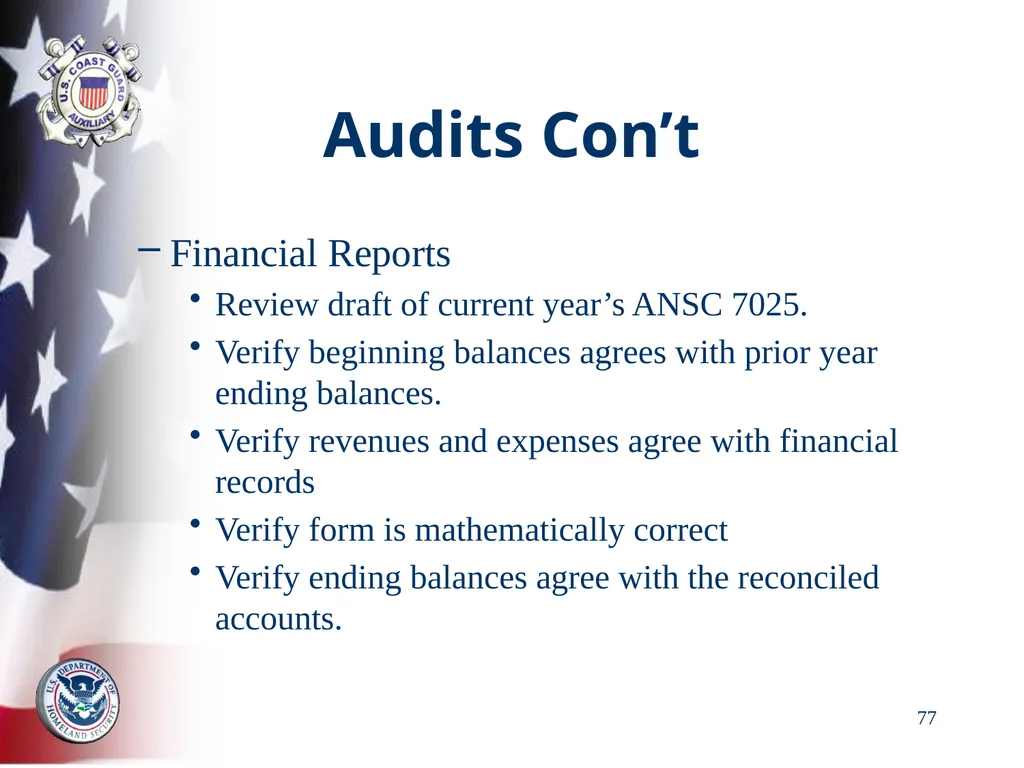 AUXILIARY FINANCIAL CONTROLS 2023 FALL DTRAIN 23 - slide 77 of 88