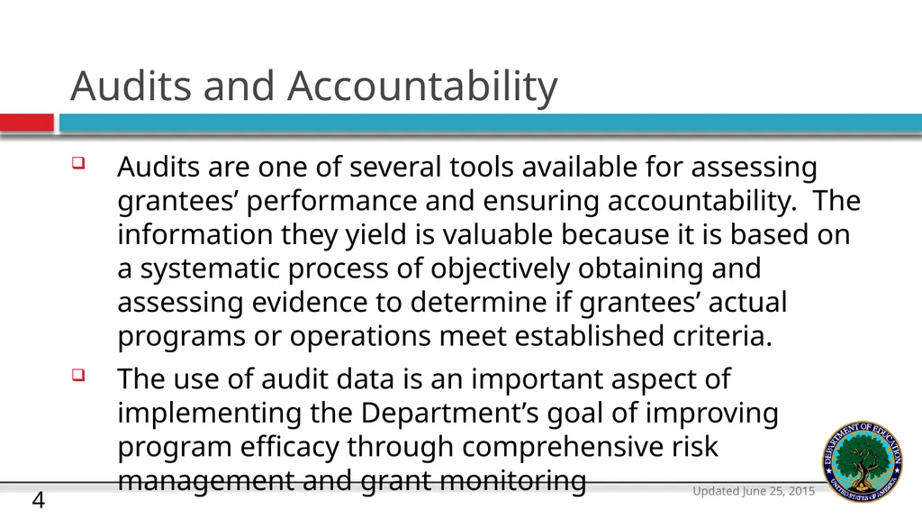 U.S. Department of Education The Uniform Guidance - slide 4 of 26