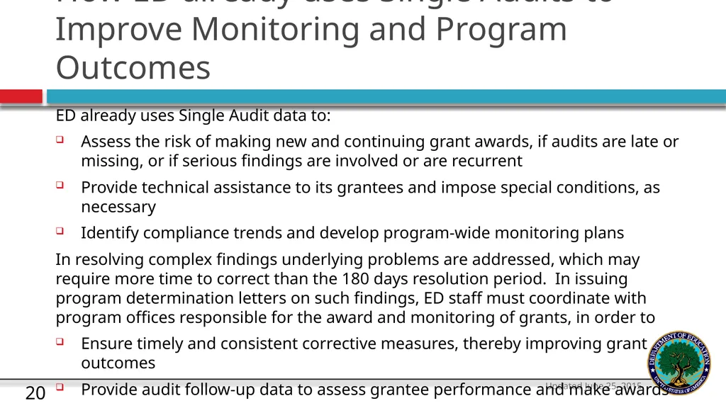 U.S. Department of Education The Uniform Guidance - slide 20 of 26