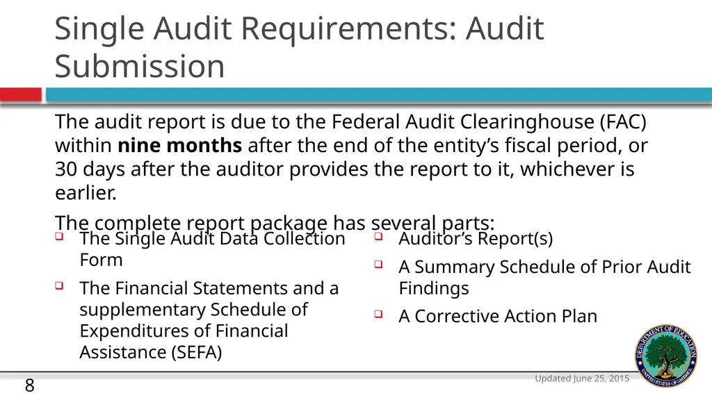 U.S. Department of Education The Uniform Guidance - slide 8 of 26