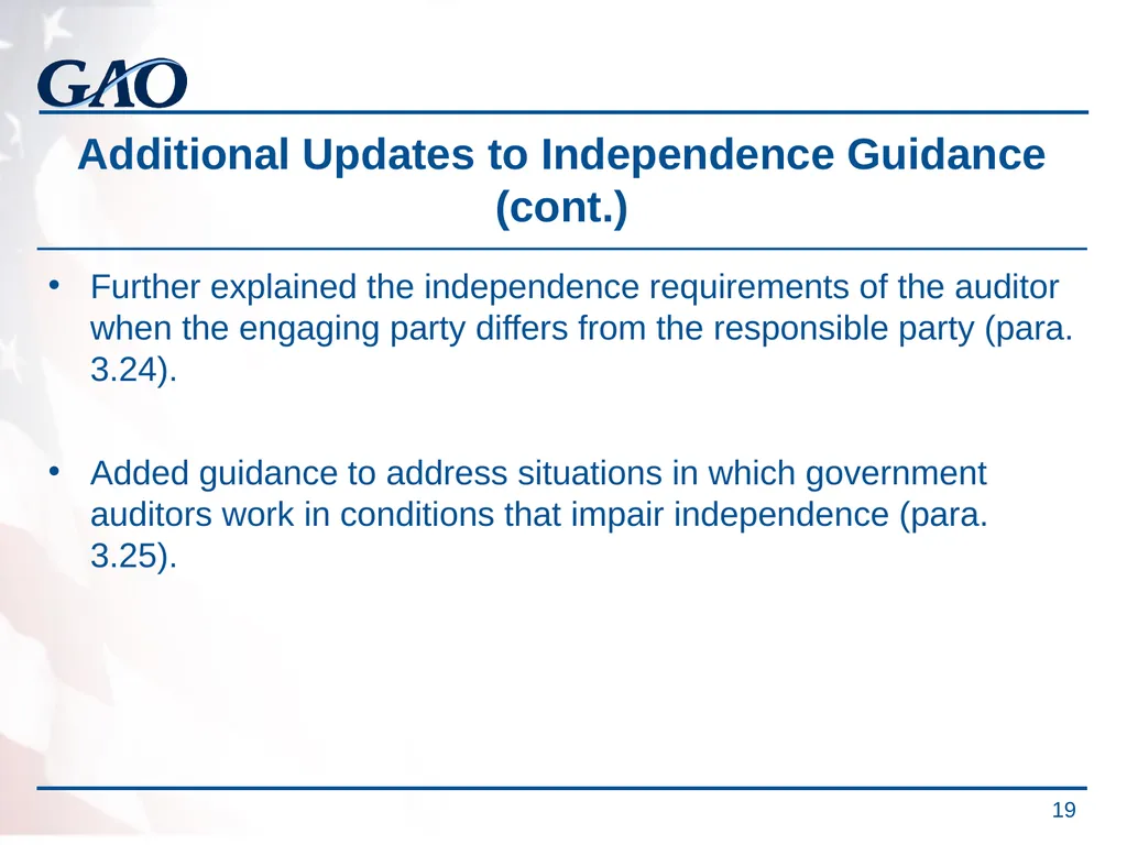Update on the Developments in Government Auditing - slide 19 of 56