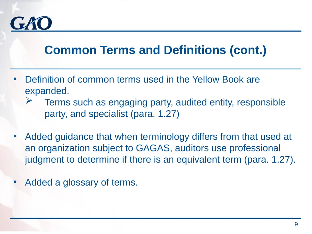Update on the Developments in Government Auditing - slide 9 of 56