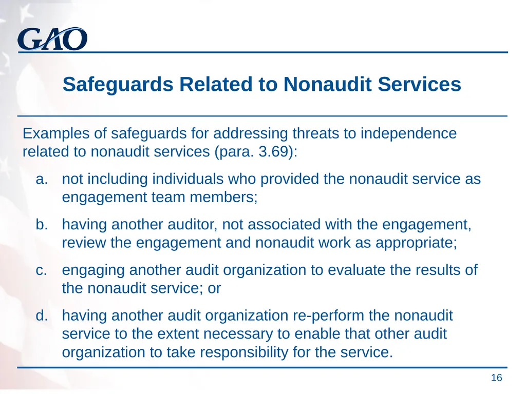 Update on the Developments in Government Auditing - slide 16 of 56