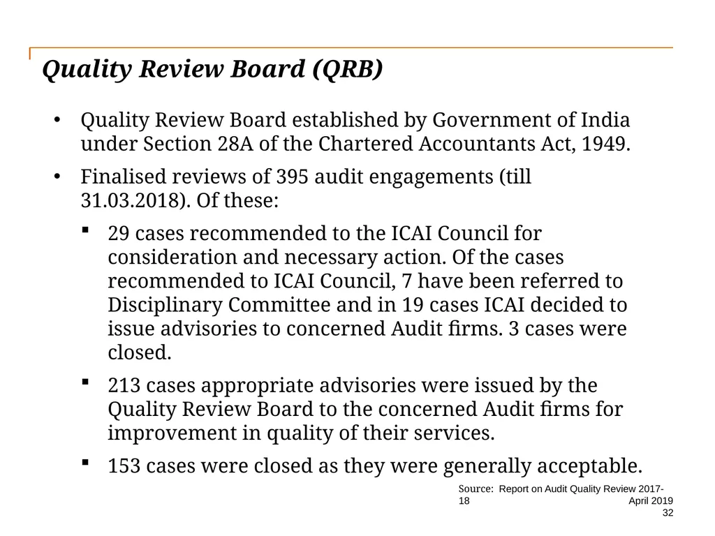 Audit Quality Issues and Audit Quality Indicators - slide 32 of 55