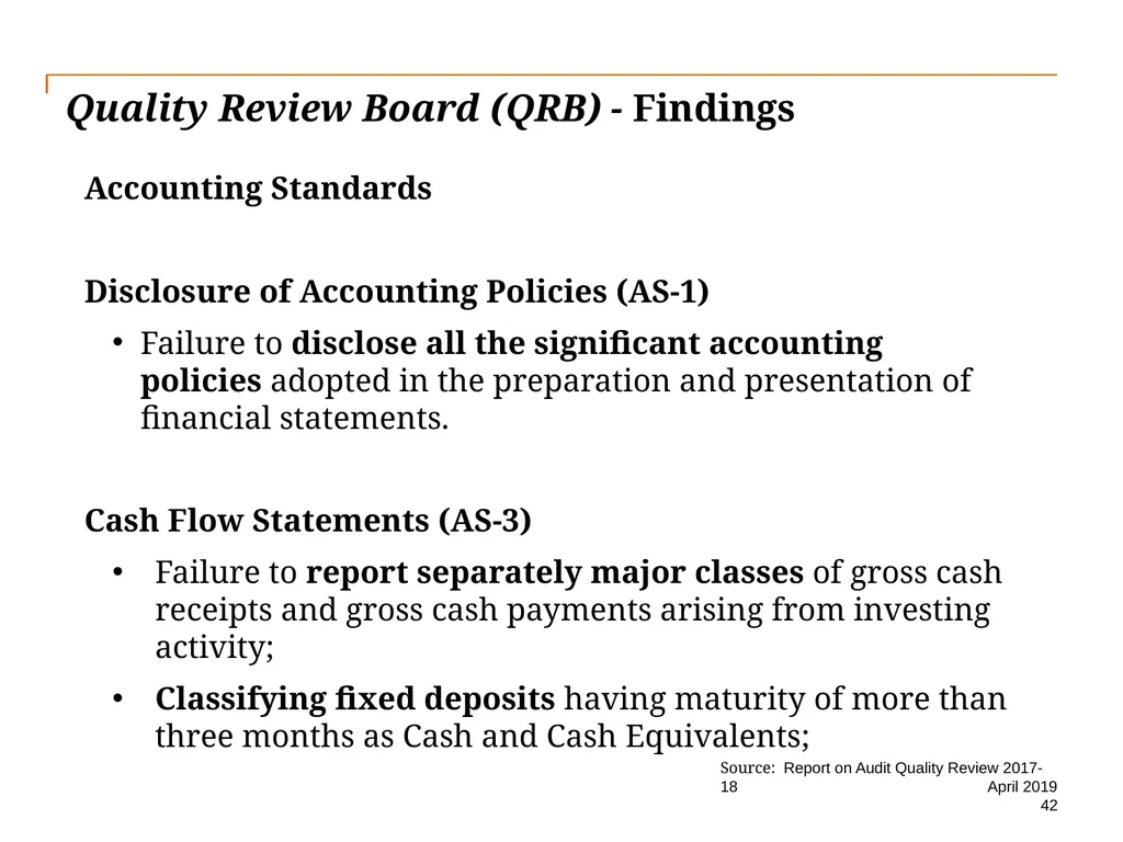 Audit Quality Issues and Audit Quality Indicators - slide 42 of 55