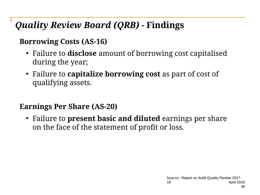 Audit Quality Issues and Audit Quality Indicators - slide 46 of 55