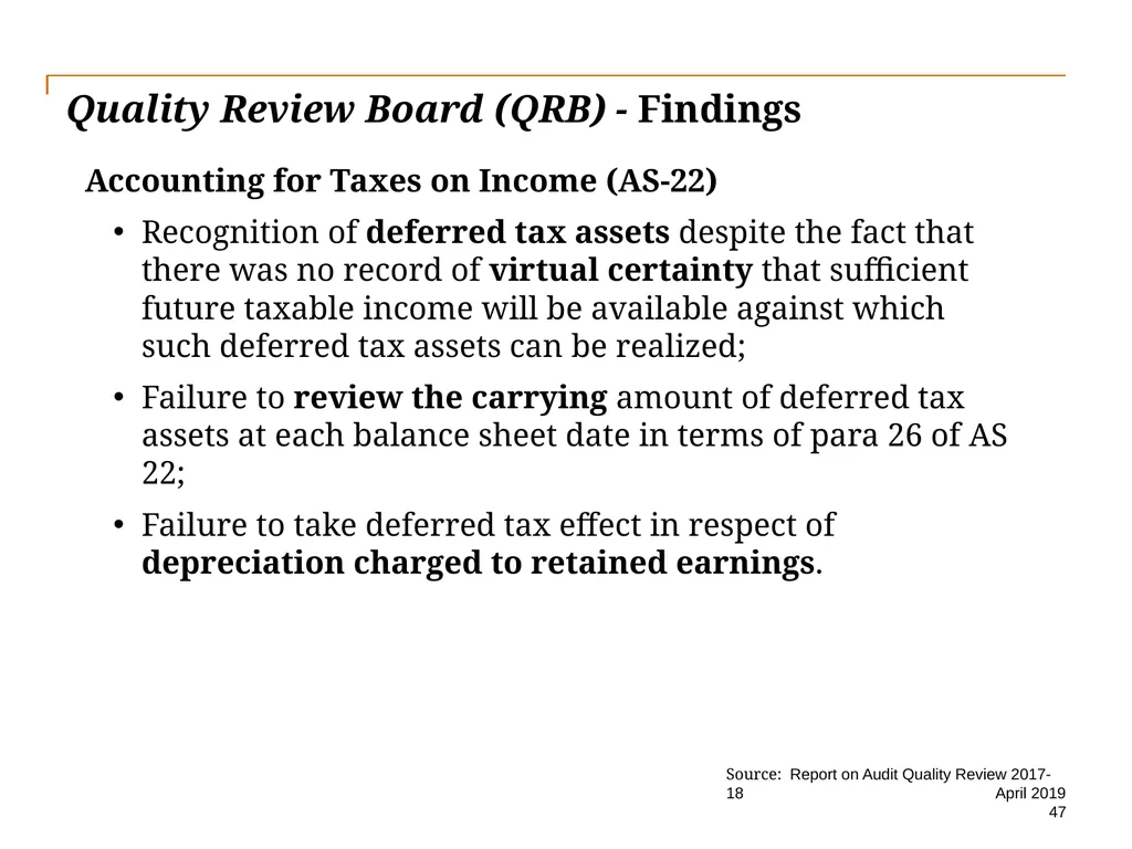 Audit Quality Issues and Audit Quality Indicators - slide 47 of 55