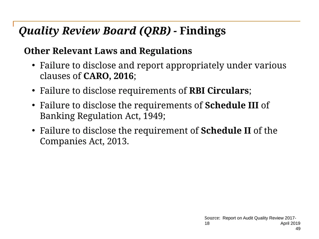 Audit Quality Issues and Audit Quality Indicators - slide 49 of 55