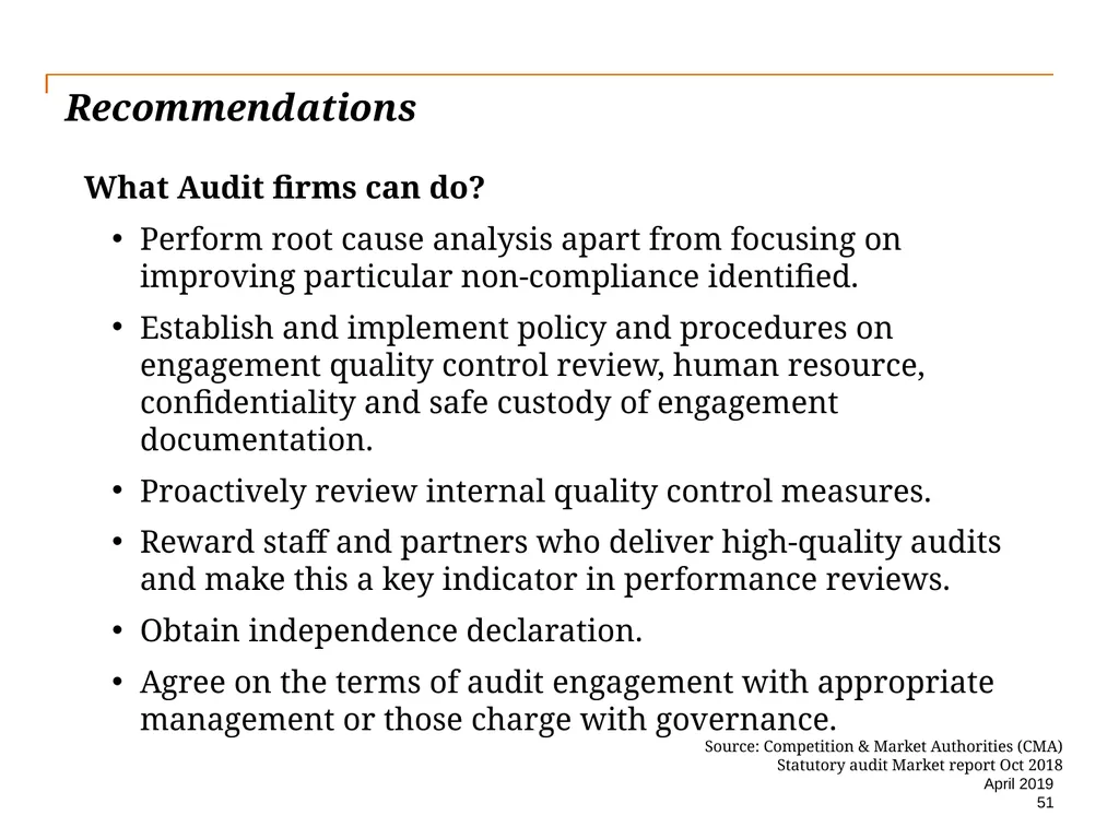 Audit Quality Issues and Audit Quality Indicators - slide 51 of 55
