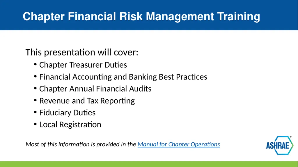 Financial Risk Management for Chapters Outside of - slide 2 of 19