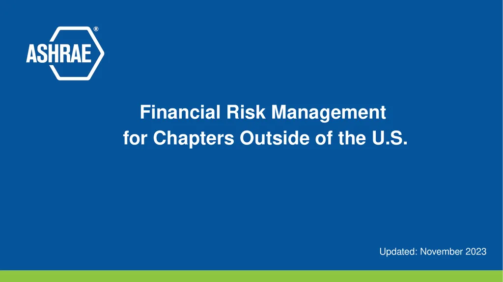 Financial Risk Management for Chapters Outside of - slide 1 of 19