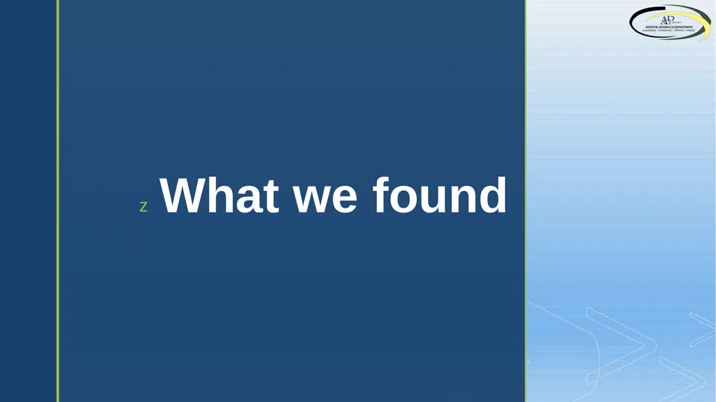 Auditor General’s Department Heart / NSTA’s Core - slide 4 of 12