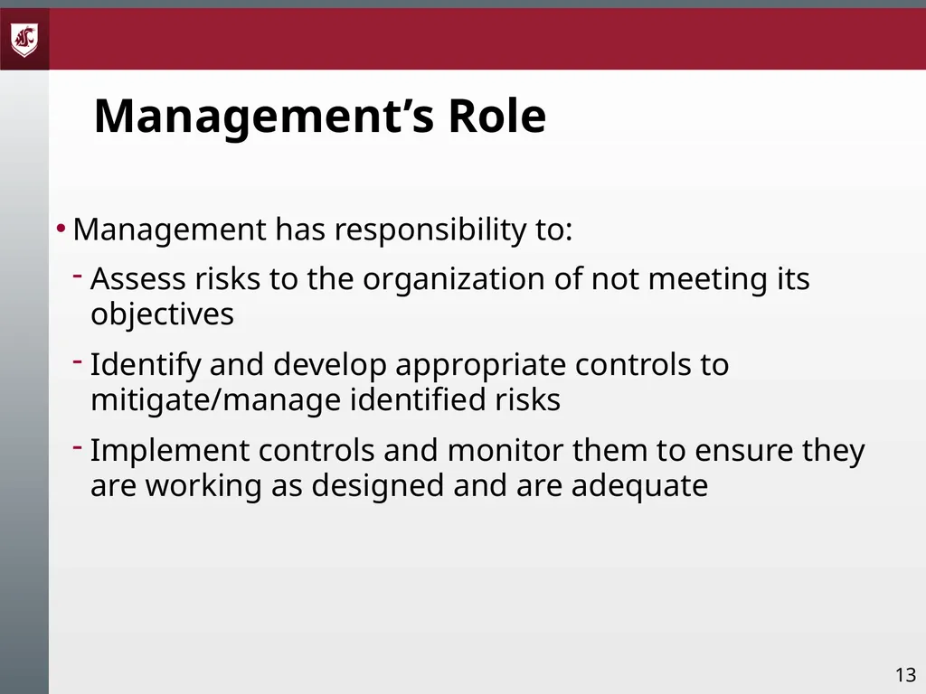 Audits and Internal Controls Presented by: Tami - slide 13 of 50