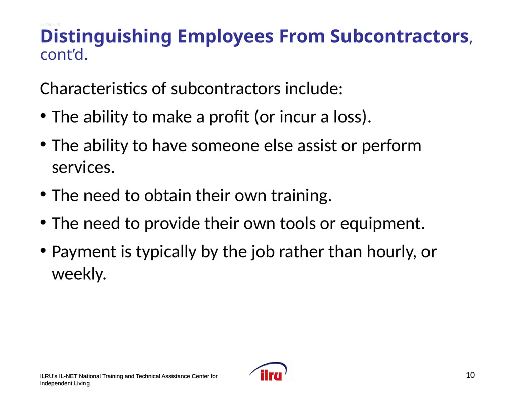 >>Slide 1 ILRU’s IL-NET National Training and - slide 10 of 19