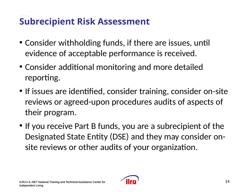 >>Slide 1 ILRU’s IL-NET National Training and - slide 14 of 19