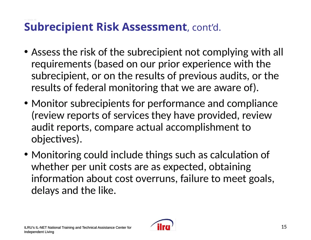 >>Slide 1 ILRU’s IL-NET National Training and - slide 15 of 19