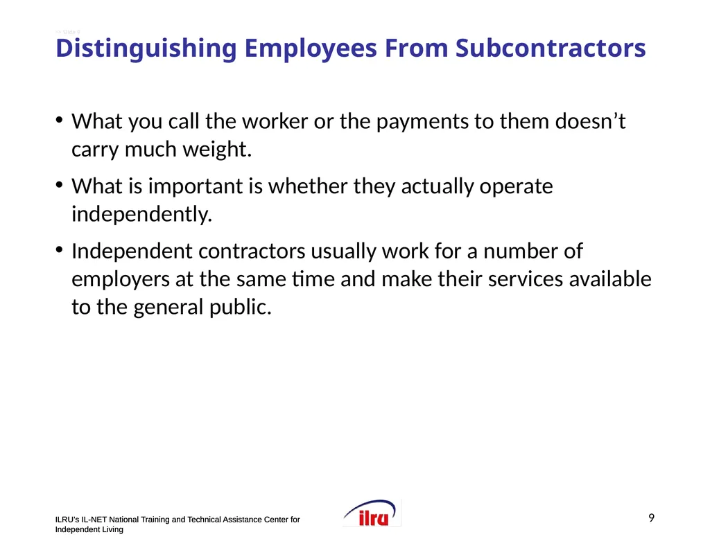 >>Slide 1 ILRU’s IL-NET National Training and - slide 9 of 19