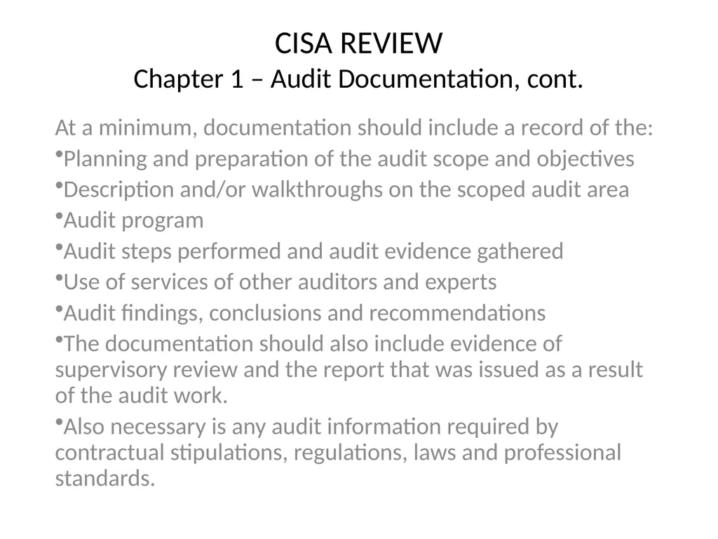 CISA REVIEW The material provided in this slide - slide 10 of 45
