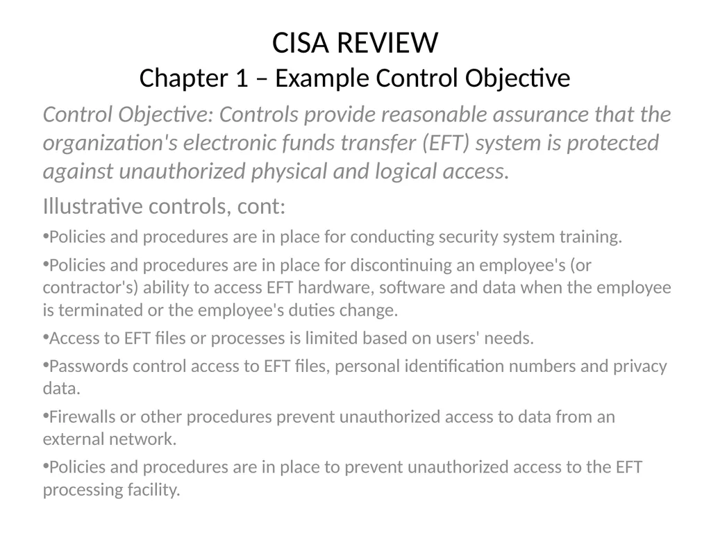CISA REVIEW The material provided in this slide - slide 26 of 45