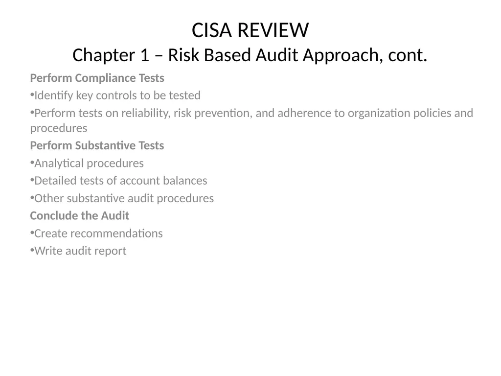 CISA REVIEW The material provided in this slide - slide 35 of 45