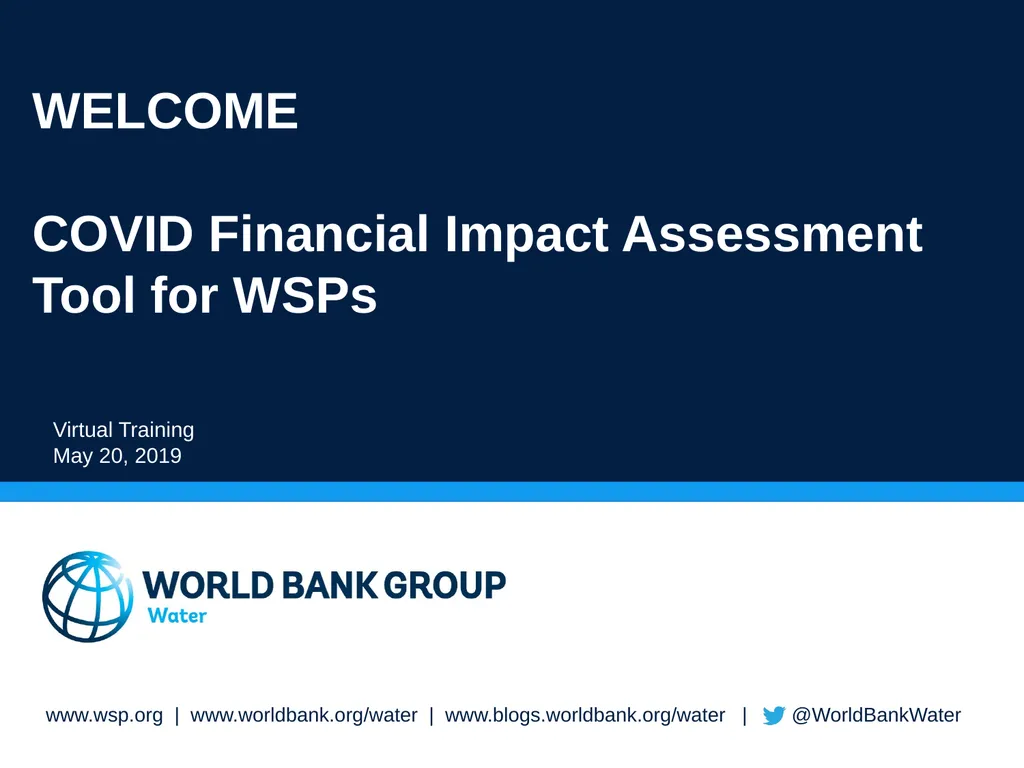 WELCOME COVID Financial Impact Assessment Tool for - slide 1 of 12