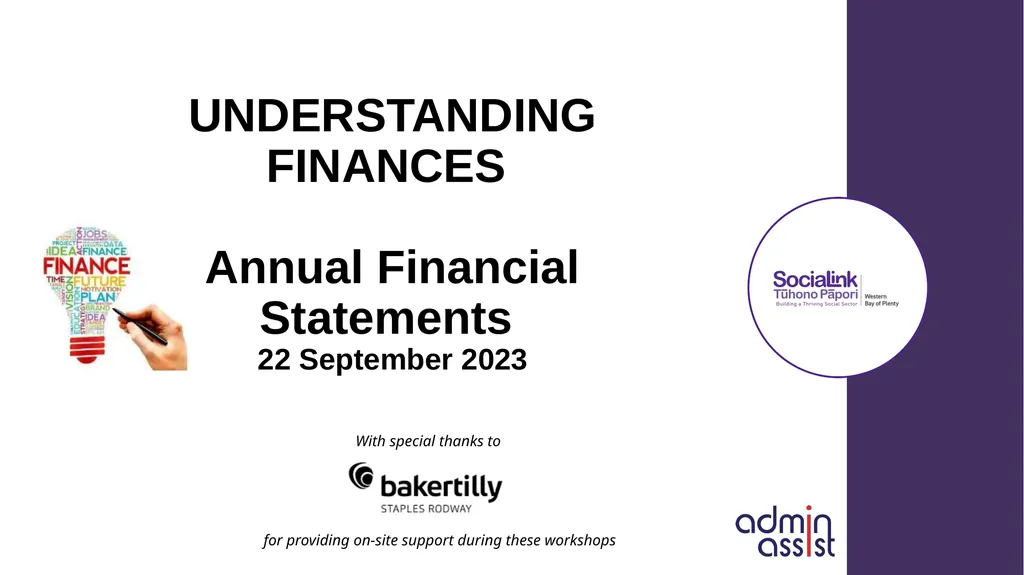 UNDERSTANDING FINANCES Annual Financial Statements - slide 1 of 28